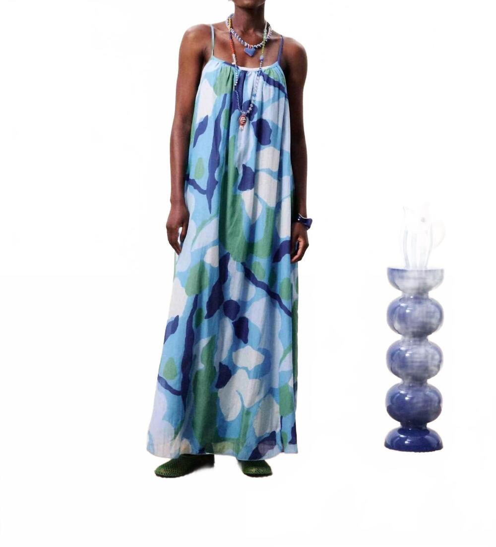 NEW FRNCH women's andaman dress in blue water lily